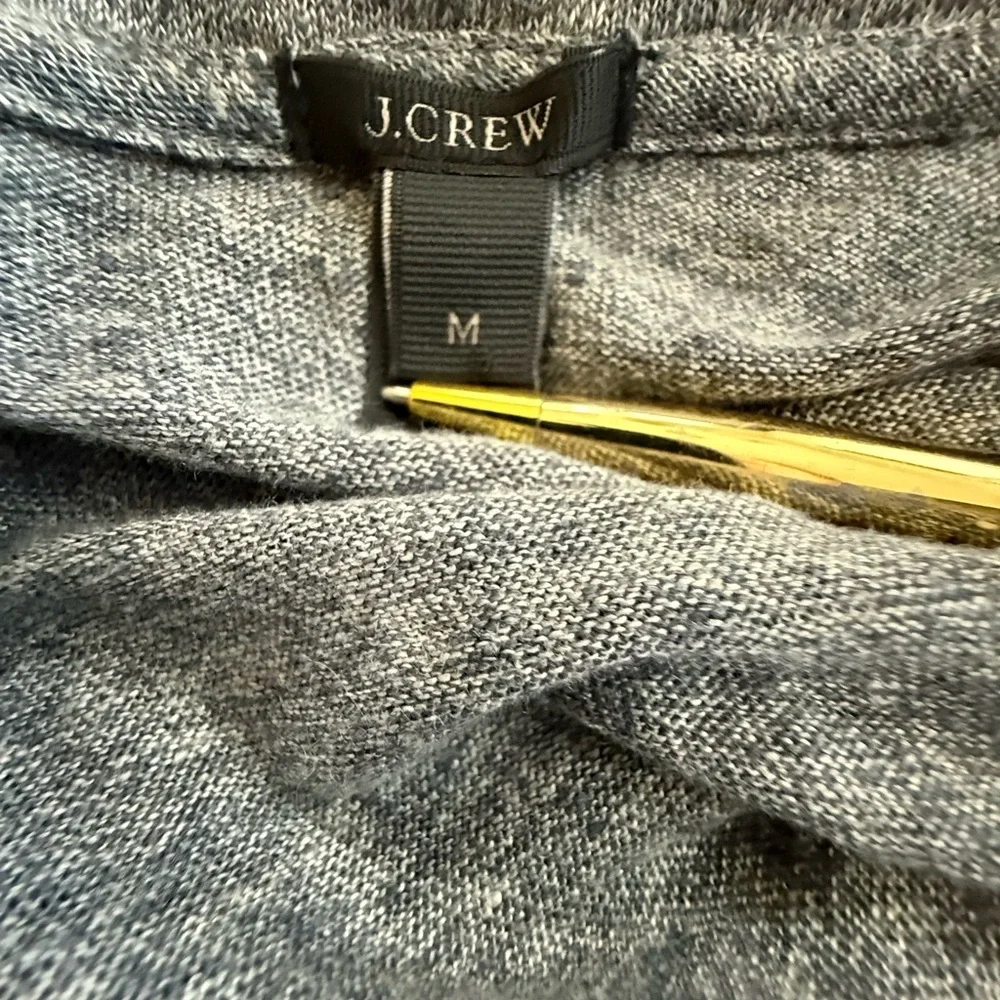 J. Crew Linen Pom-Pom Tank Top. Heather Gray Medium. Size Medium